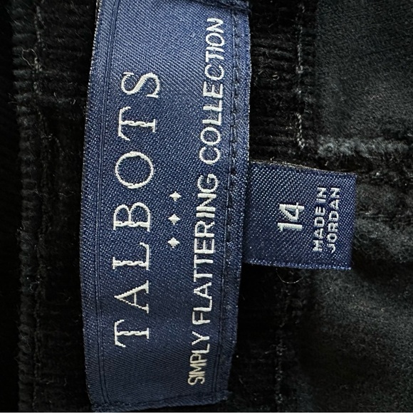 Talbots Simply Flattering Collection Black Straight Leg Pants, Corduroy, size 14 - Picture 7 of 8